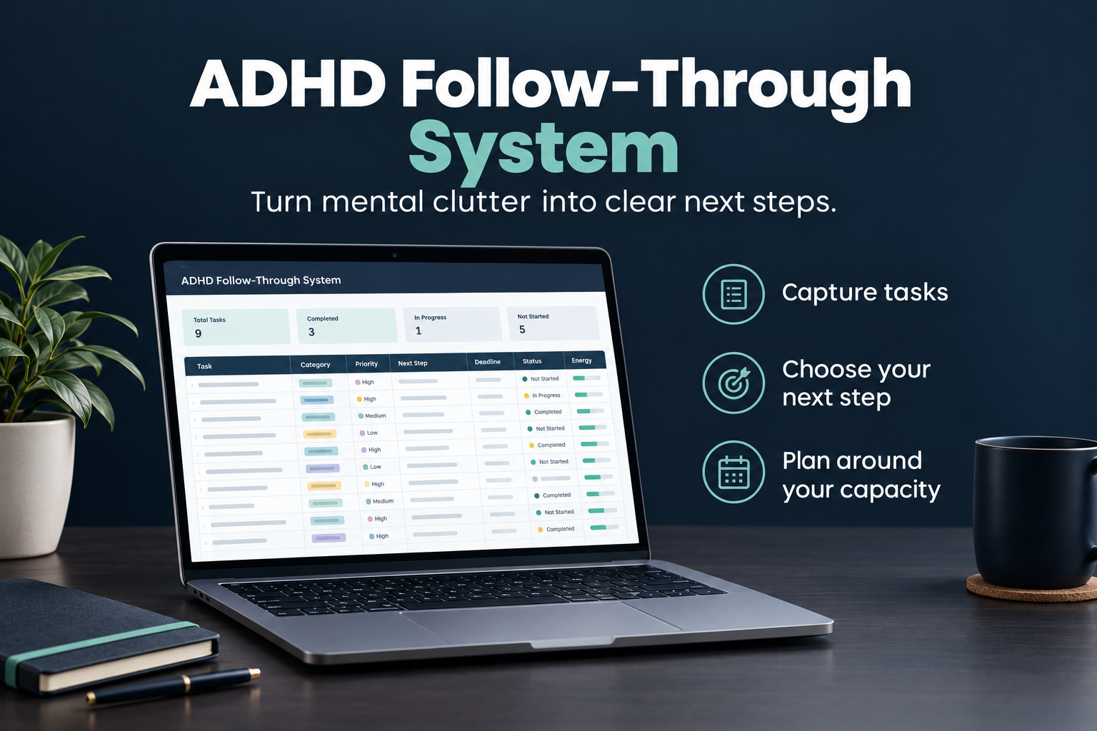 ADHD Follow-Through System — product preview