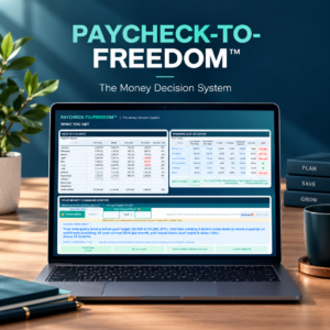 Paycheck to Freedom Money Decision System digital spreadsheet cover